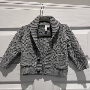 Janie and Jack Gray Cable Knit Sweater